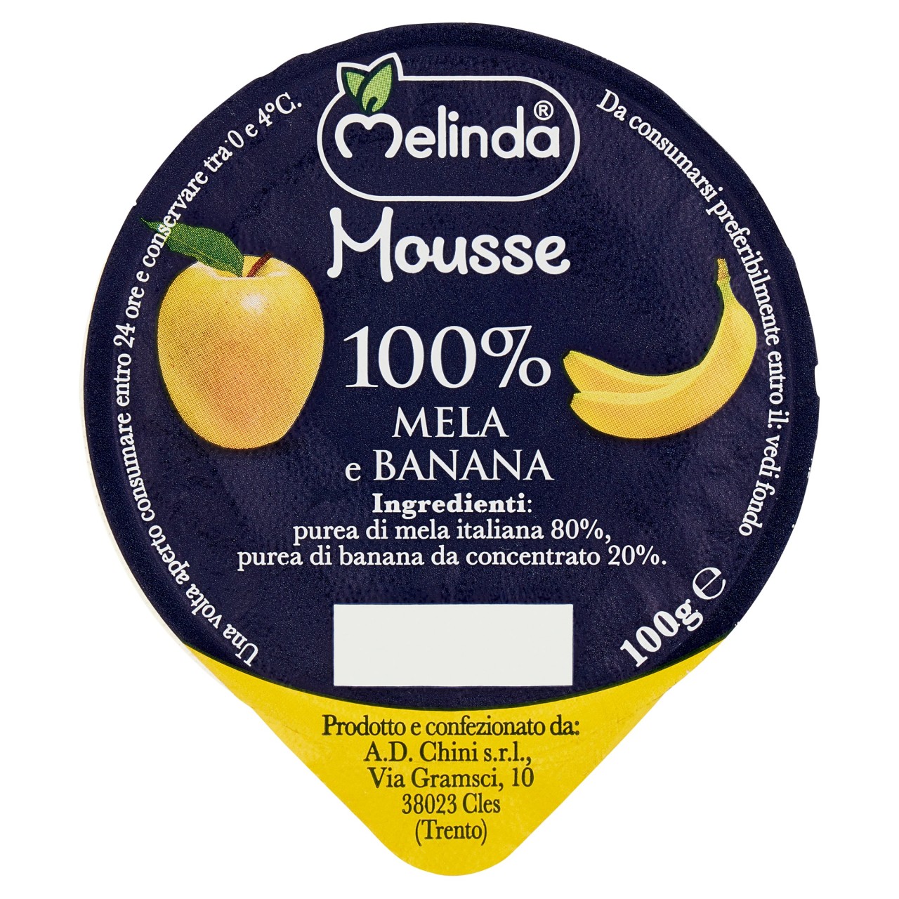 Melinda Mousse 100% Mela e Banana 100 g