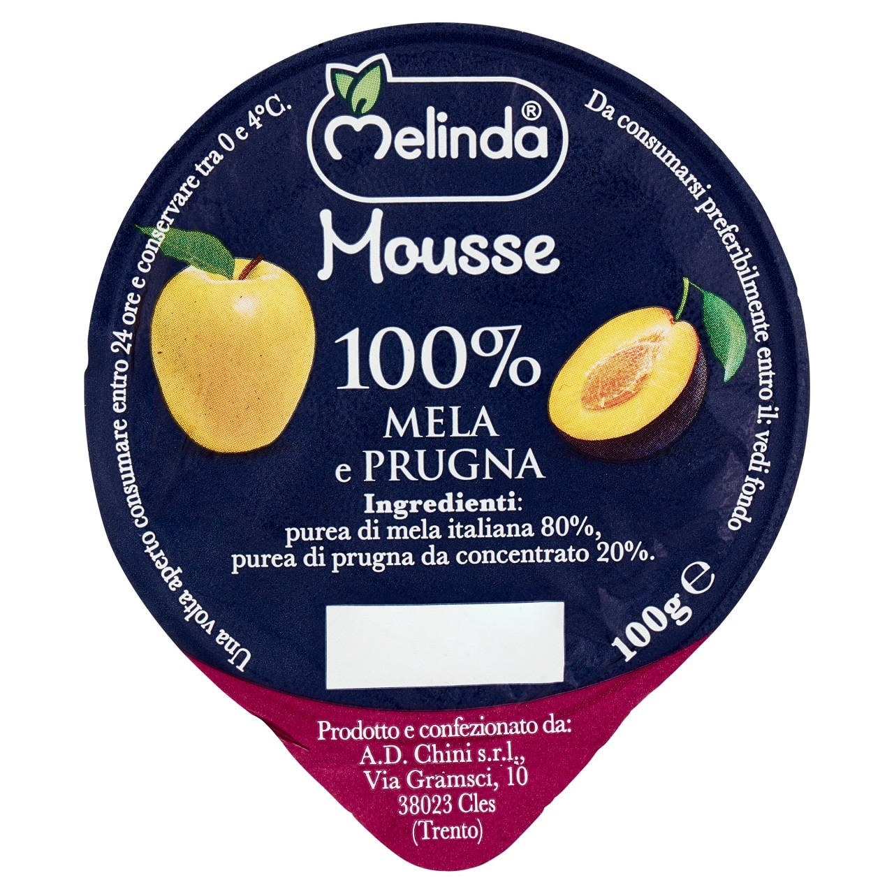 Melinda Mousse 100% Mela e Prugna 100 g