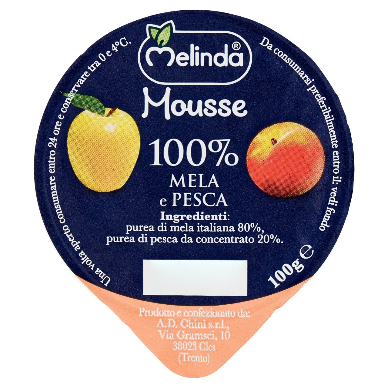 Melinda Mousse 100% Mela e Pesca 100 g