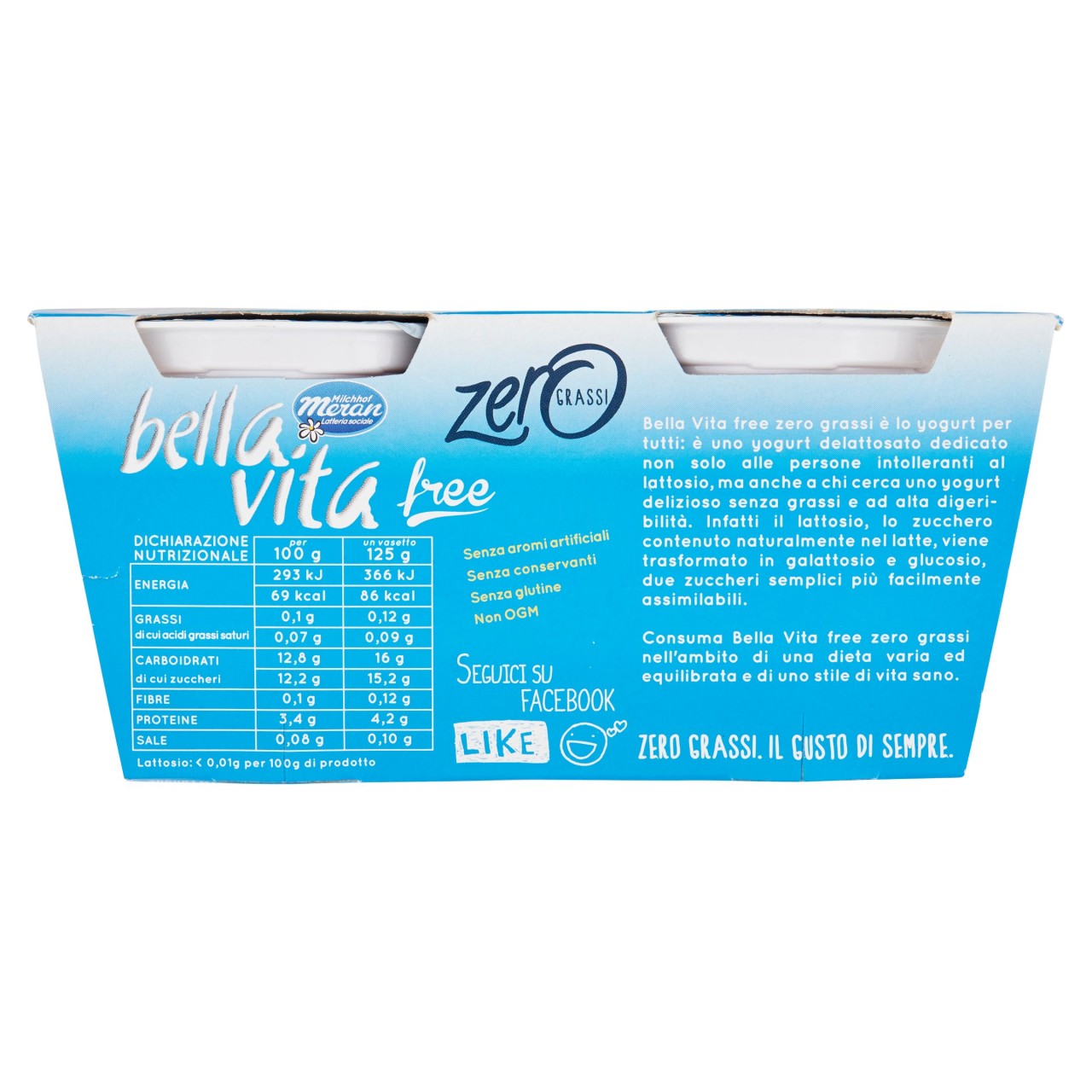 Yogurt bianco senza lattosio - Selex - 2 x 125 g