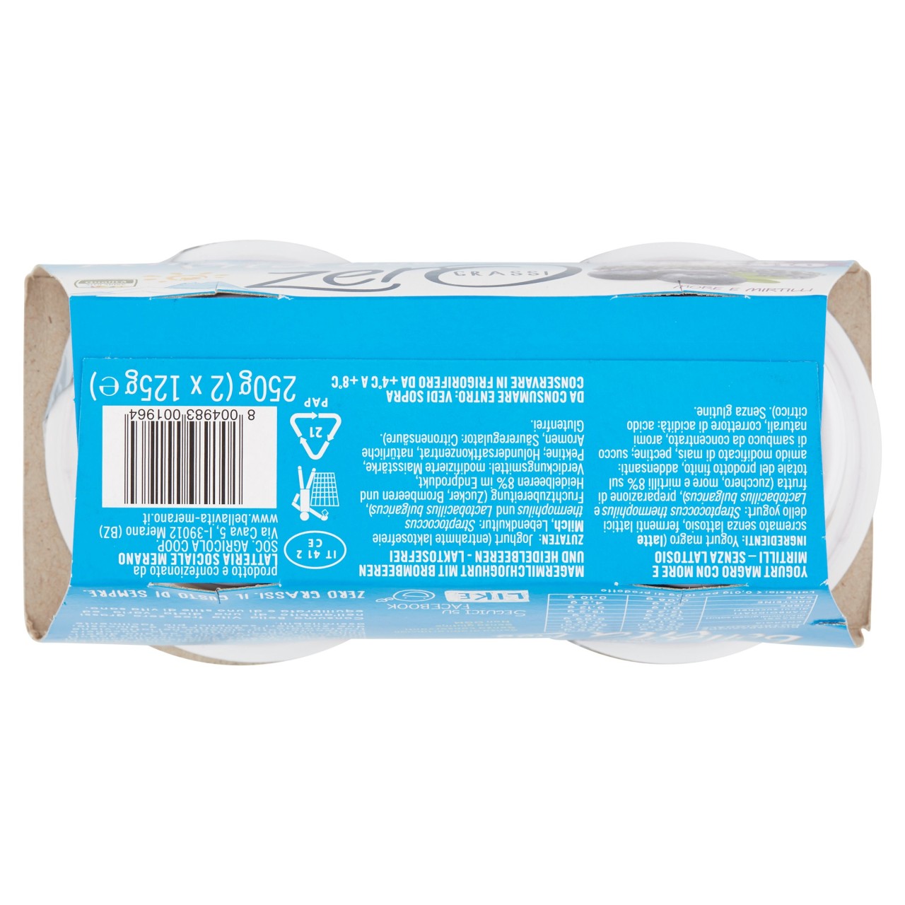 Bella Vita free zero grassi Yogurt Magro More e Mirtilli 2x125g - Dispensa  - Supermercati Gecop