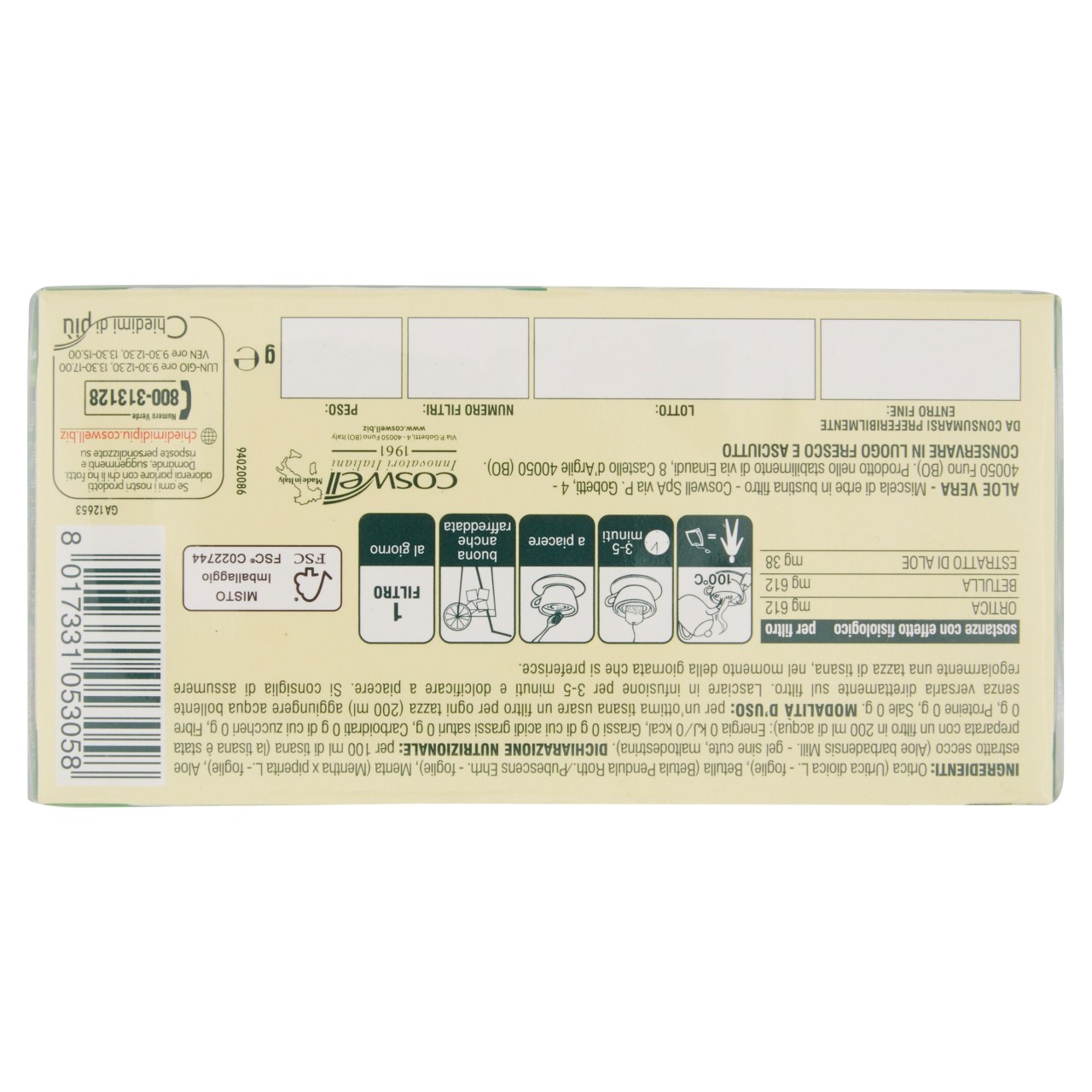 L'Angelica Nutraceutica le Tisane Aloe Vera 20 Filtri 26 g - Dispensa - Supermercati  Gecop
