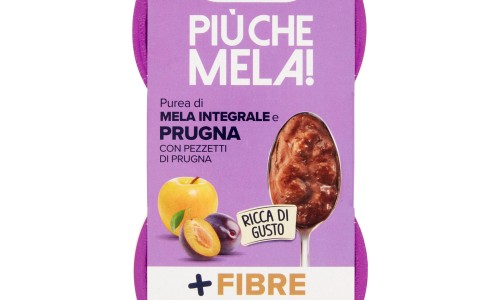 Melinda Più che mela! Purea di Mela Integrale e Prugna con Pezzetti di Prugna 2 x 100 g